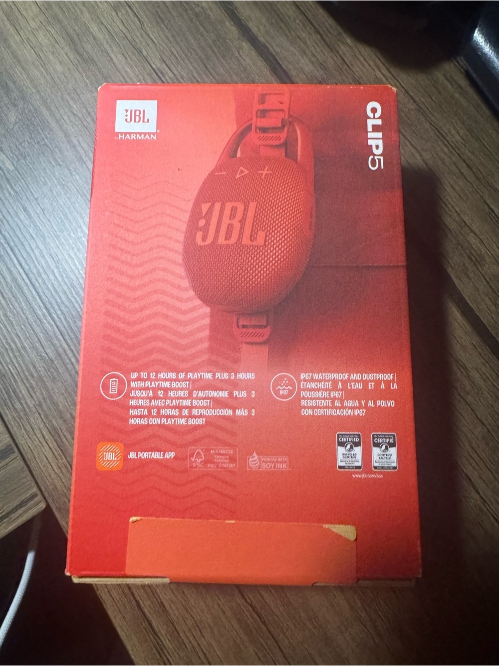 JBL Clip 5 Portable Bluetooth Speaker - Red